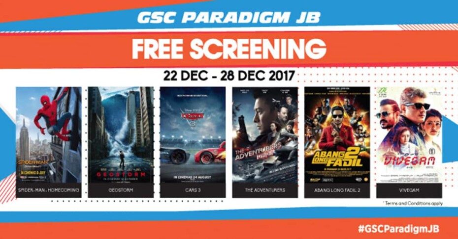 Gsc Free Movie Screening From 22 Dec 28 Dec 2017 Freebies My